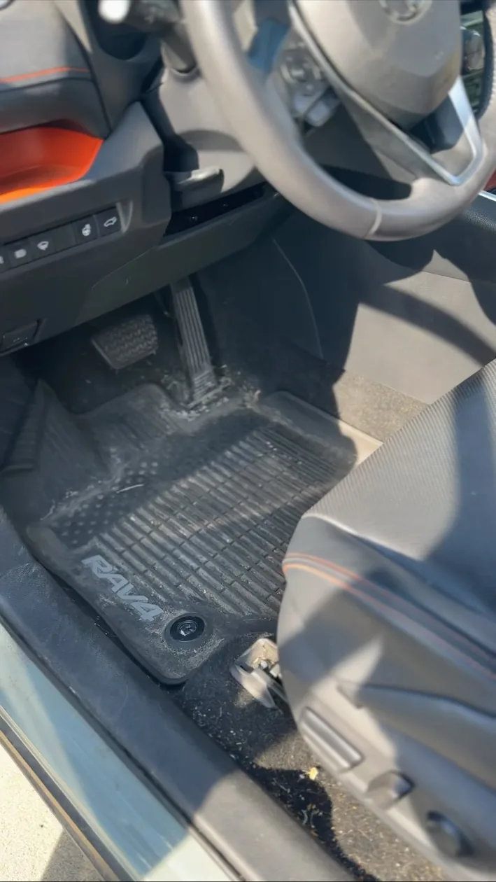 Dirty RAV4 interior before detailing